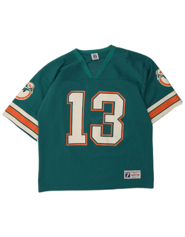 Logo 7 Mens Dan Marino Dolphins 1990 Graphic Jersey Majica srednje zelene sportske boje