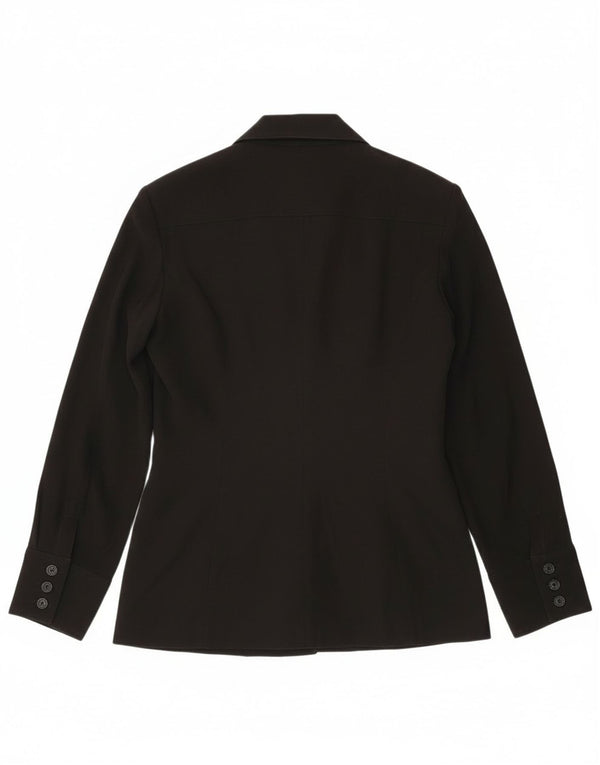 Vintage ženska jakna sa 6 gumba UK 14 veliki crni poliester