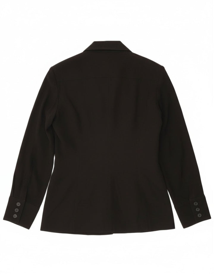 Vintage ženska jakna sa 6 gumba UK 14 veliki crni poliester