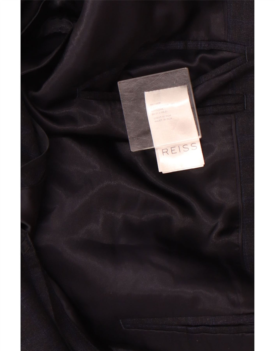 Reiss muška jakna sako s 1 gumbom UK 42 XL tamnoplava karirana vuna