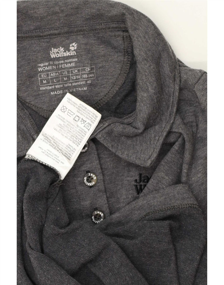 Jack Wolfskin ženska polo majica UK 12/14 srednje sivi pjegavi poliester