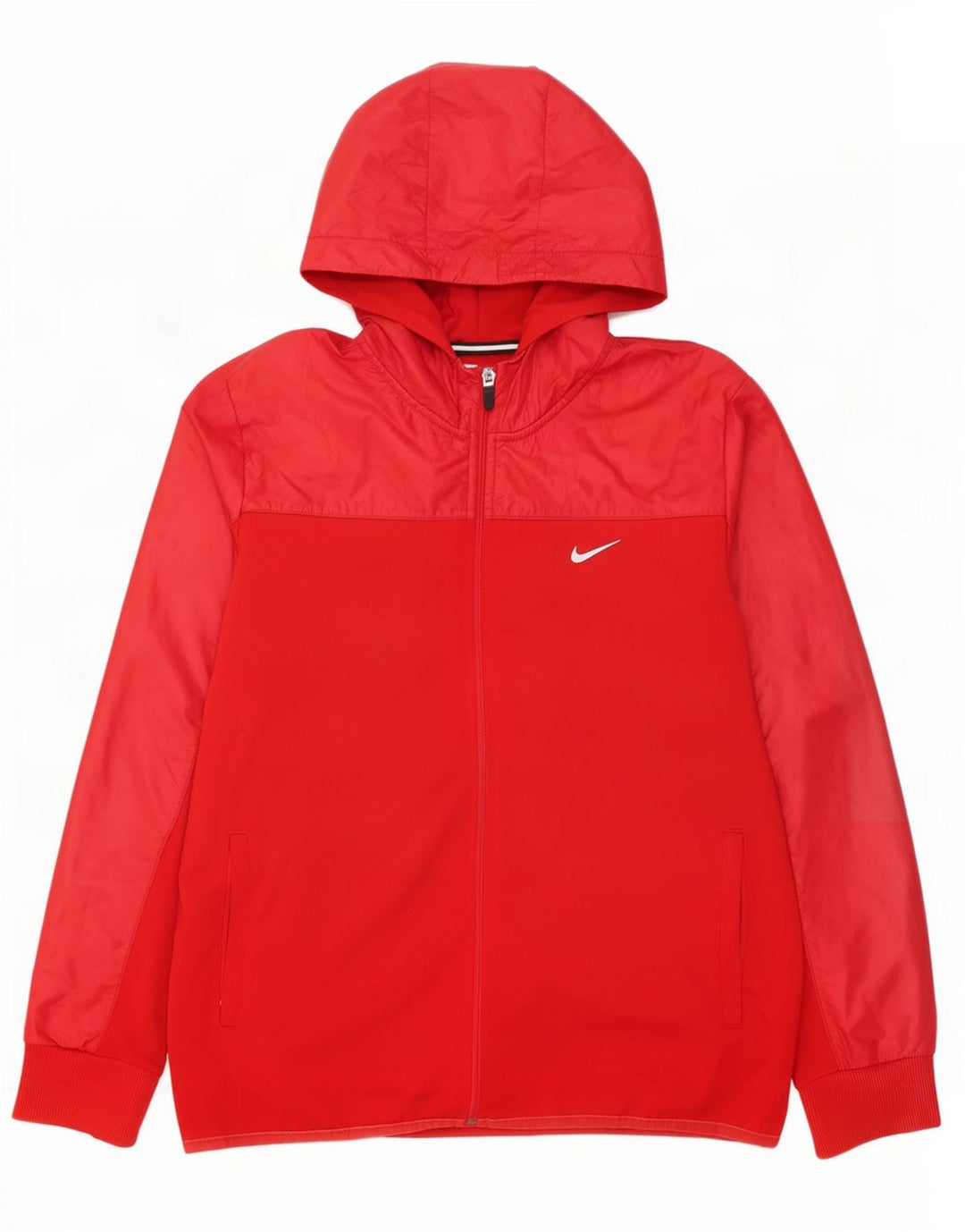 Nike Dri Fit gornja jakna trenirke s kapuljačom srednje crvene boje od poliestera