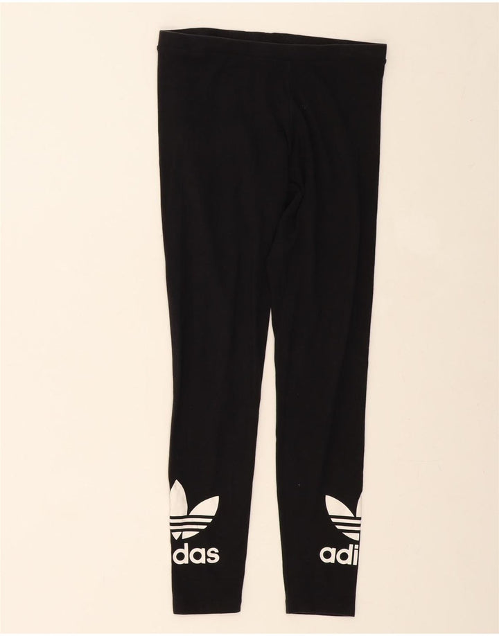 ADIDAS Womens Graphic Leggings UK 12 Medium  Black Vintage Adidas and Second-Hand Adidas from Messina Hembry 