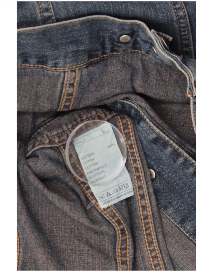 Sisley ženska traper jakna UK 14 Large Blue Cotton
