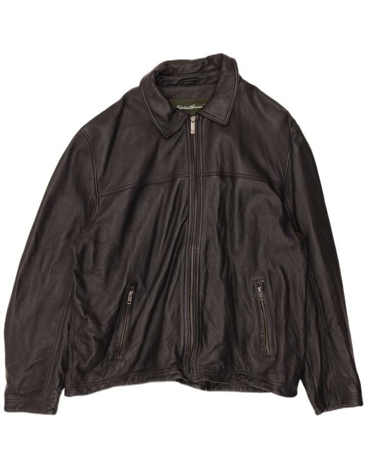 Eddie Bauer muška kožna jakna UK 42 XL crna koža