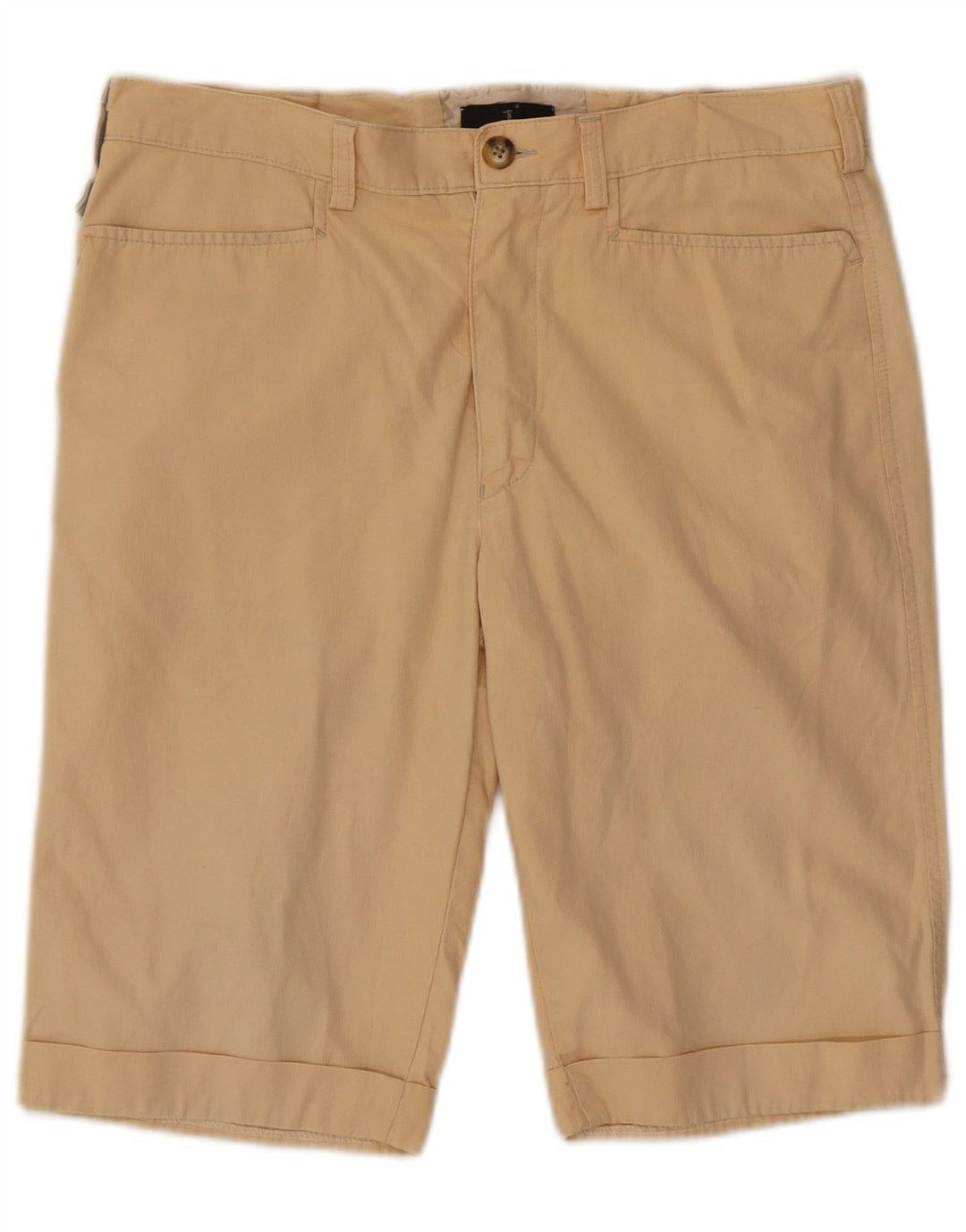 TRUSSARDI Mens Casual Shorts IT 48 Medium W32  Beige Cotton