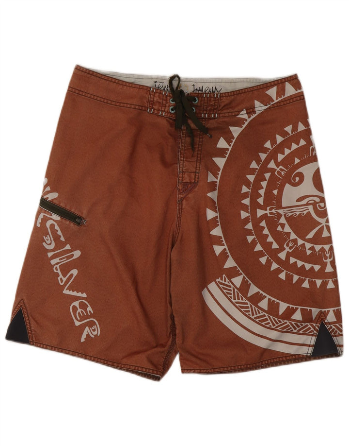 Quiksilver muške kratke hlače za plivanje s grafičkim motivima srednje smeđe geometrijske poliesterske boje