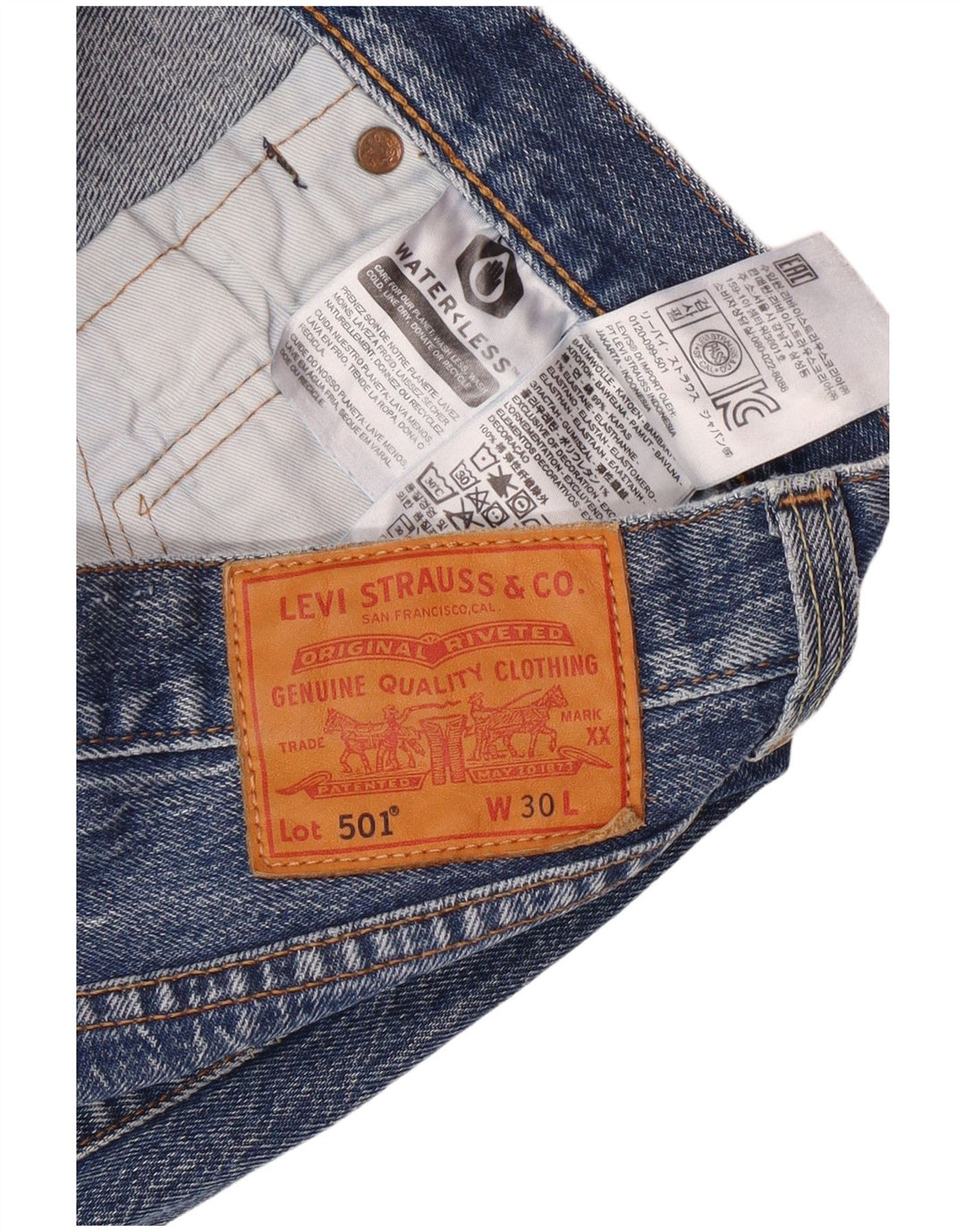 Levi's muške 501 traper kratke hlače W30 srednje plavi pamuk