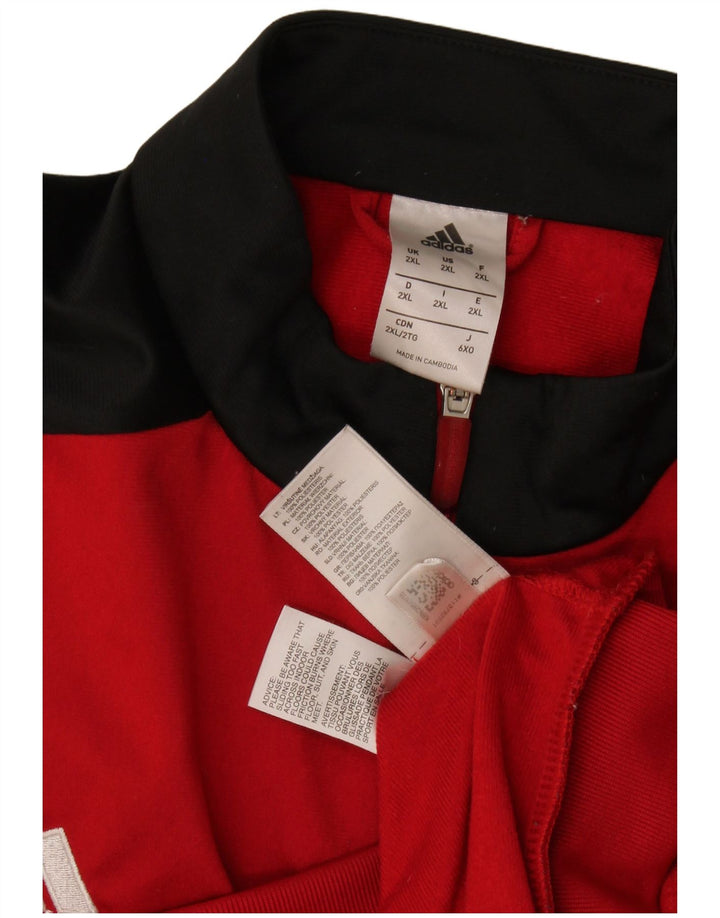Adidas muška trenirka gornja jakna 2XL poliester crvene boje