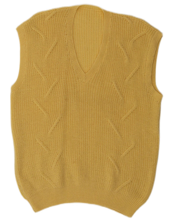 Vintage Mens Vest Tank Top Large Yellow