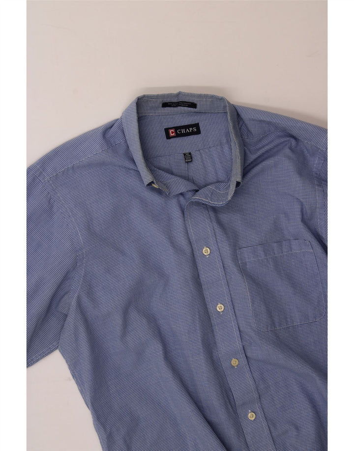 CHAPS Mens Shirt Size 15 1/2 Medium Blue Gingham Cotton Vintage Chaps and Second-Hand Chaps from Messina Hembry 