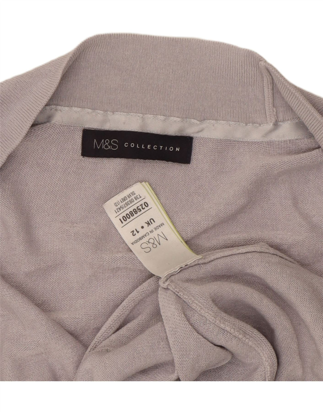 Marks & Spencer ženski otvoreni kardigan pulover UK 12 srednje sivi akril
