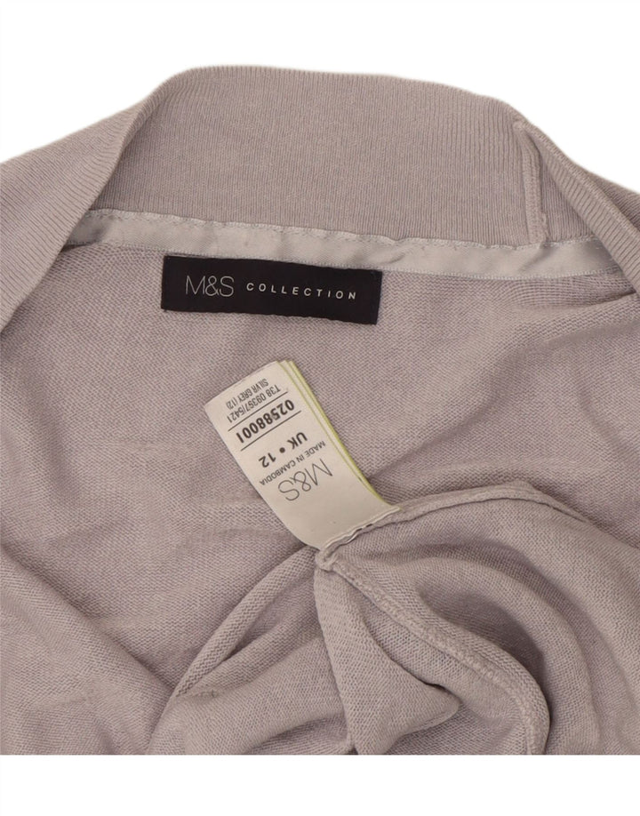 Marks & Spencer ženski otvoreni kardigan pulover UK 12 srednje sivi akril