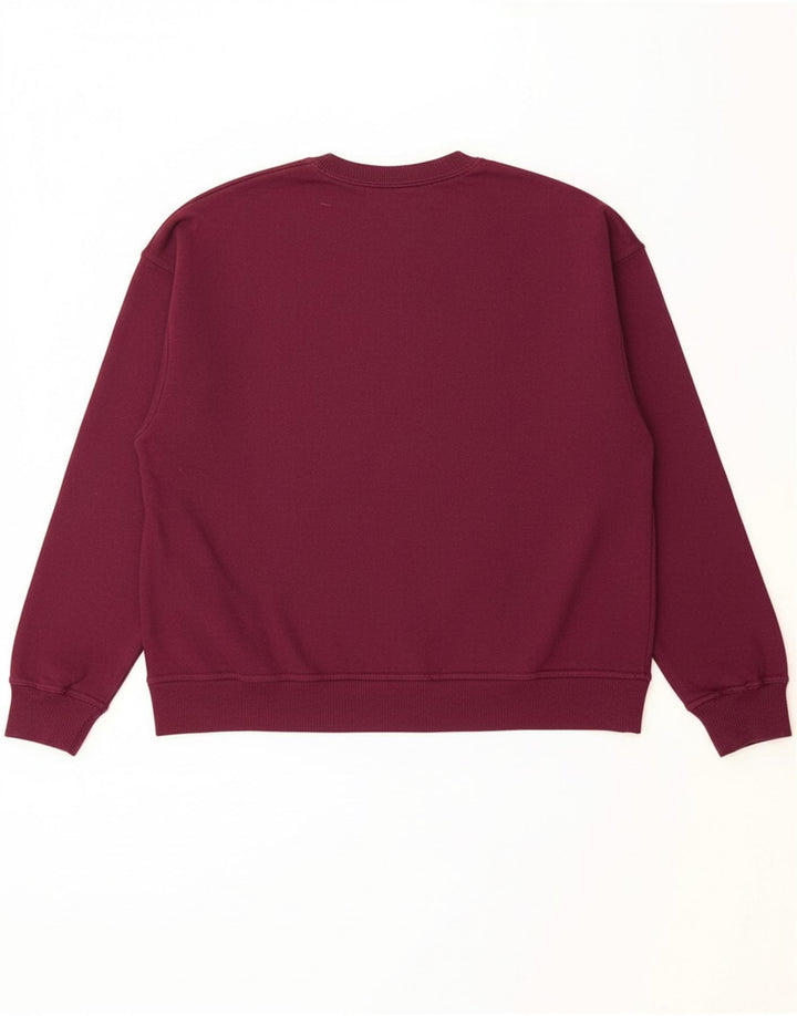 CHAMPION Womens Sweatshirt Jumper UK 14 Medium Maroon Cotton