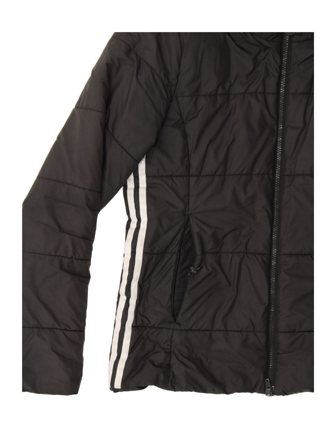 ADIDAS Womens Hooded Padded Jacket UK 12 Medium Grey Polyester Sports Vintage Adidas and Second-Hand Adidas from Messina Hembry 