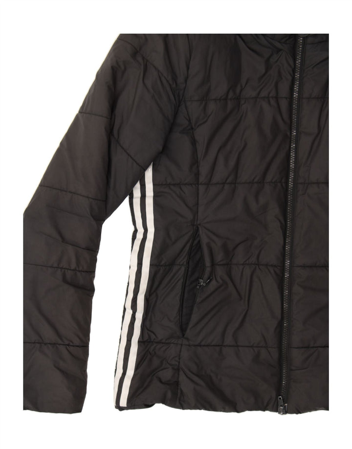 ADIDAS Womens Hooded Padded Jacket UK 12 Medium Grey Polyester Sports Vintage Adidas and Second-Hand Adidas from Messina Hembry 