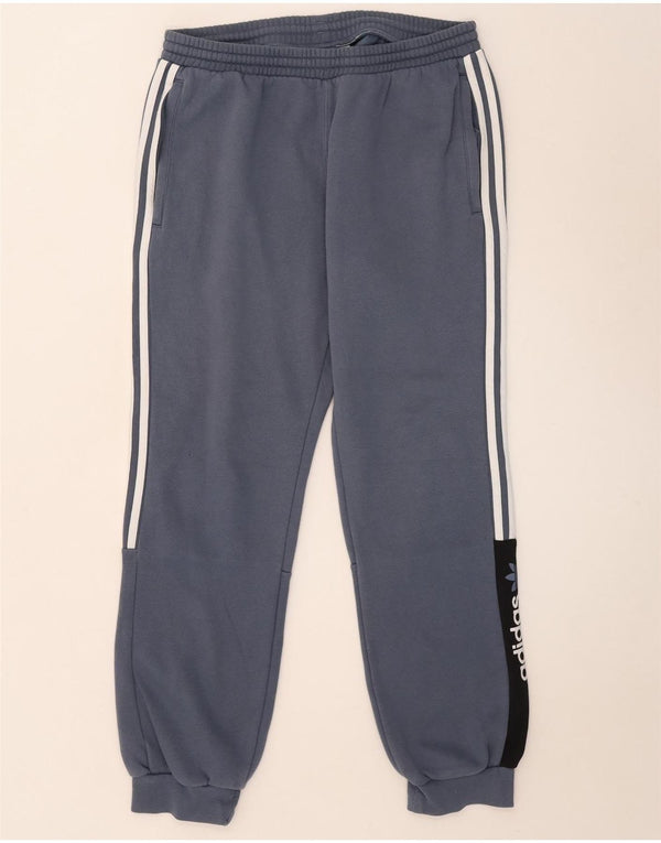 Adidas muške trenirke s grafičkim motivima, hlače za trčanje velike plave boje