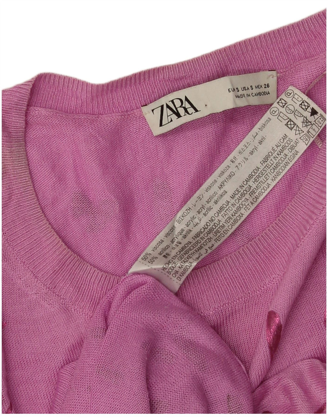 Zara ženski džemper s lađastim izrezom UK 10 Mala ružičasta