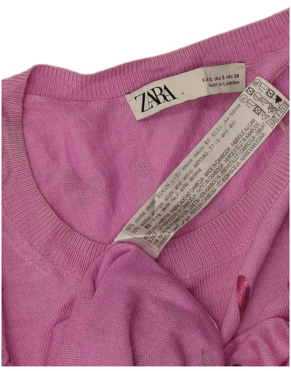 Zara ženski džemper s lađastim izrezom UK 10 Mala ružičasta
