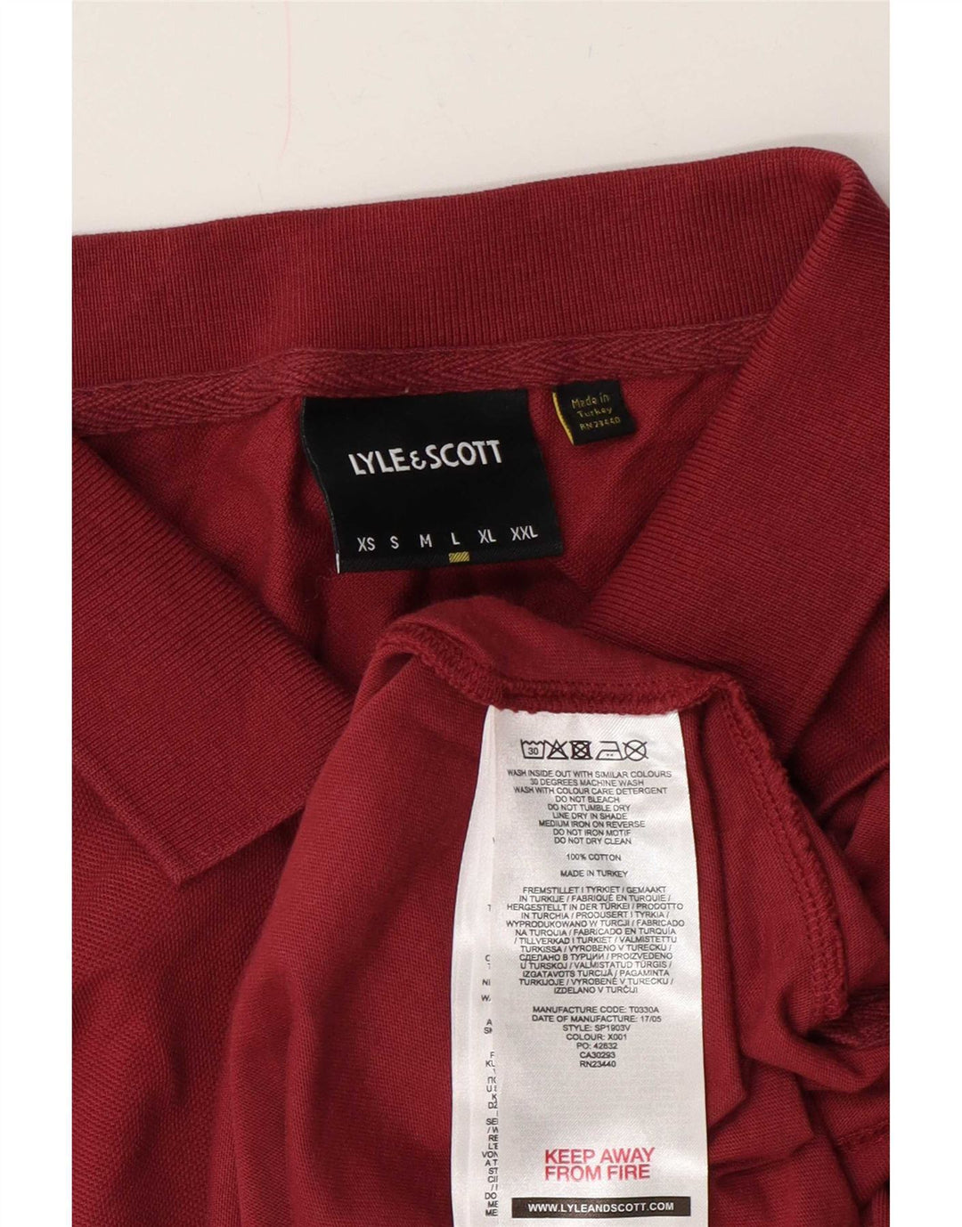 Lyle & Scott muška polo majica velika kestenjasta pamuk