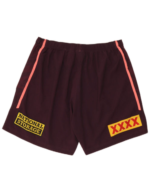 Asics Mens Broncos Brisbane Graphic Sport Shorts 4XL Bordo Poliester