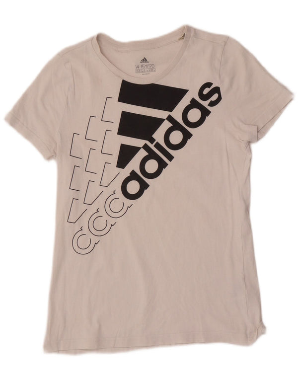 Majica s kratkim rukavima Adidas za dječake, 14-15 godina, bijeli pamuk