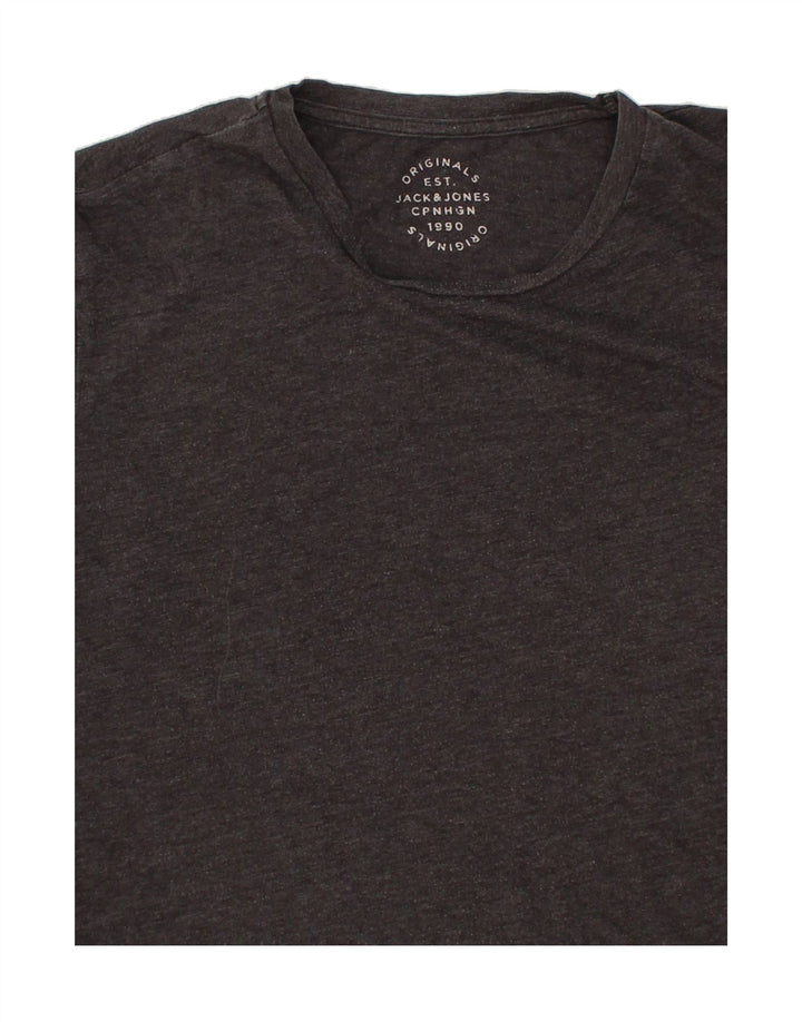 JACK & JONES Mens T-Shirt Top Large Grey Cotton Vintage Jack & Jones and Second-Hand Jack & Jones from Messina Hembry 