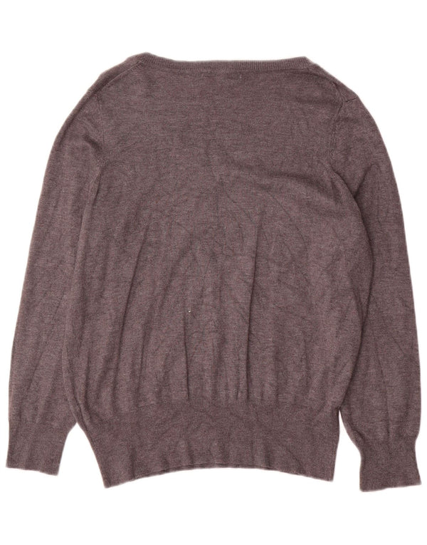 Marks & Spencer ženski džemper s V-izrezom UK 18 XL siva viskoza