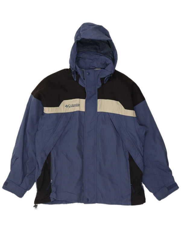 Champion muška vjetrovka s kapuljačom jakna UK 40 Large Blue Colourblock najlon