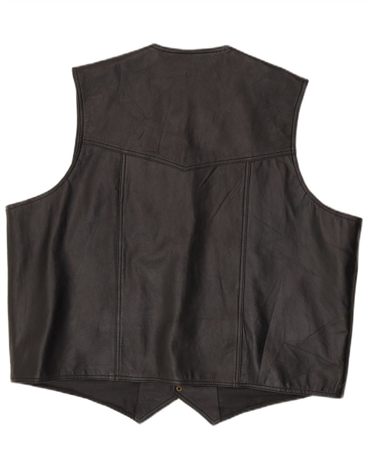 Muški kožni prsluk Running Bear 6XL crni