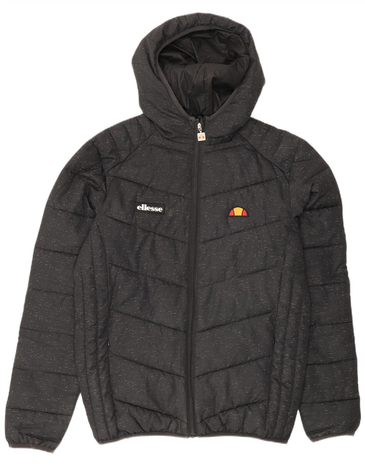Ellesse muška podstavljena jakna s kapuljačom UK 38 Srednji crni flekasti poliester