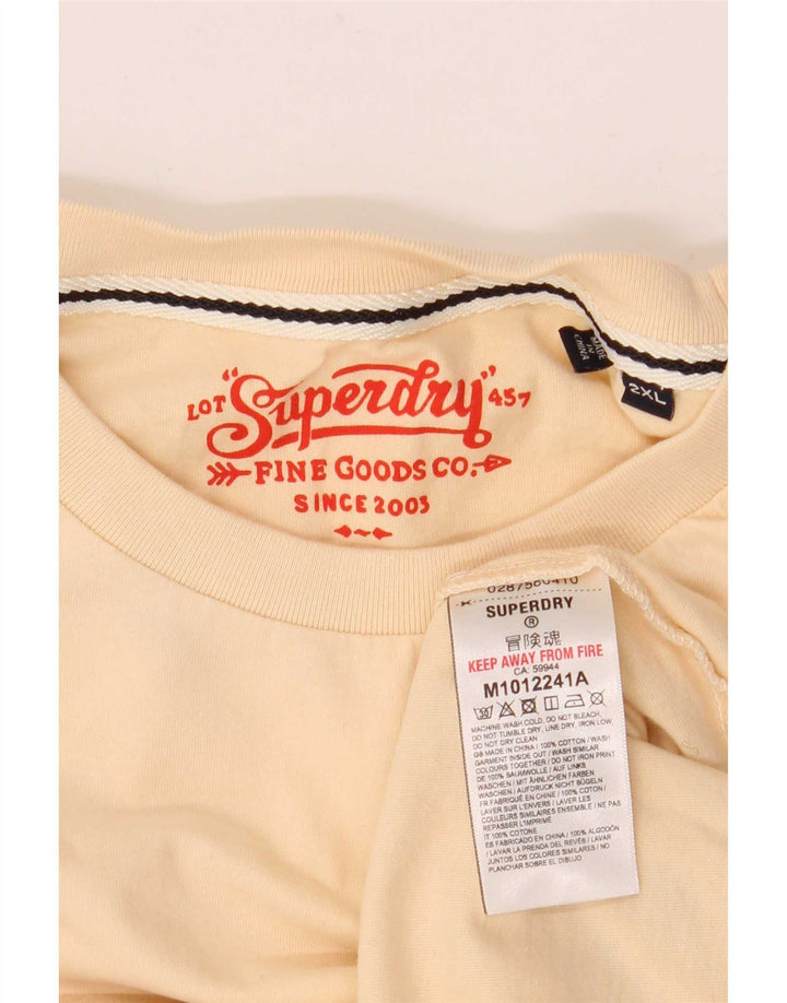 Superdry muška majica kratkih rukava 2XL bež pamuk