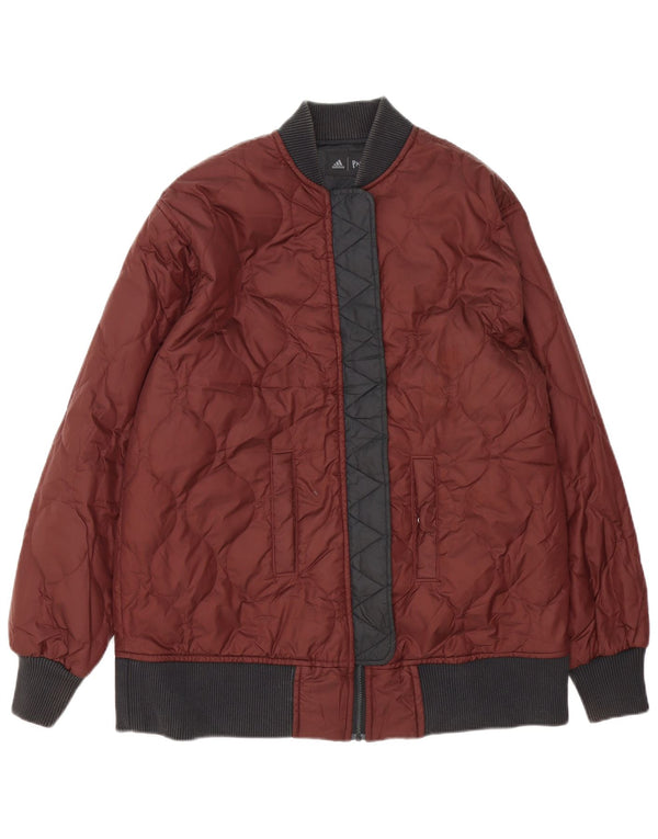 Adidas Womens Loose Fit Padded Jacket UK 12/14 Medium Burgundy Sports