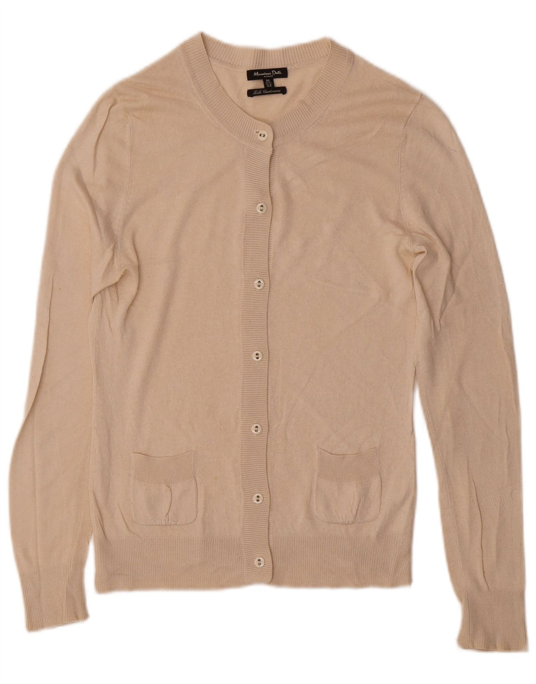 Massimo Dutti ženski kardigan pulover UK 12 srednje bež svile