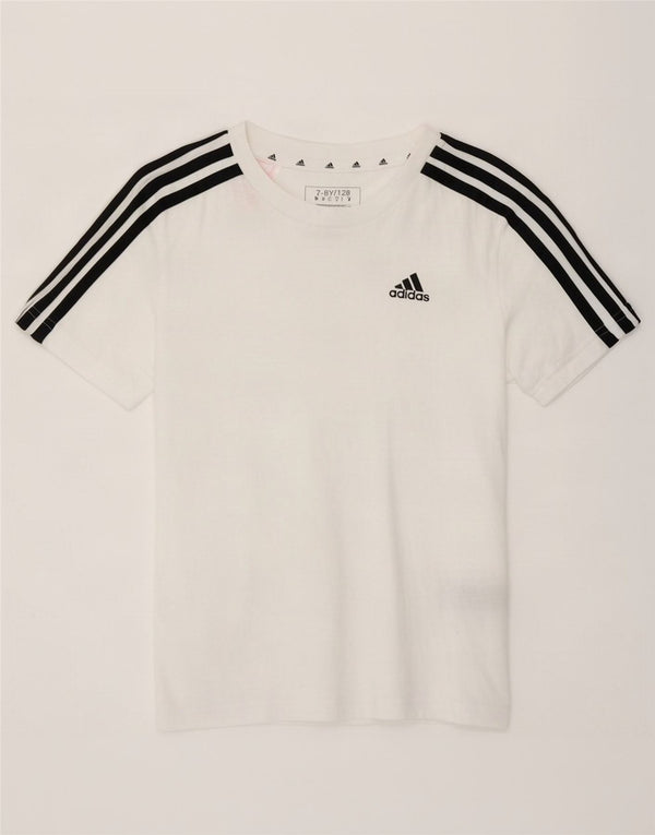 Majica kratkih rukava Adidas za dječake 7-8 godina, bijeli pamuk