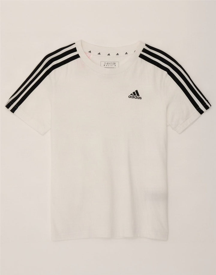 Majica kratkih rukava Adidas za dječake 7-8 godina, bijeli pamuk