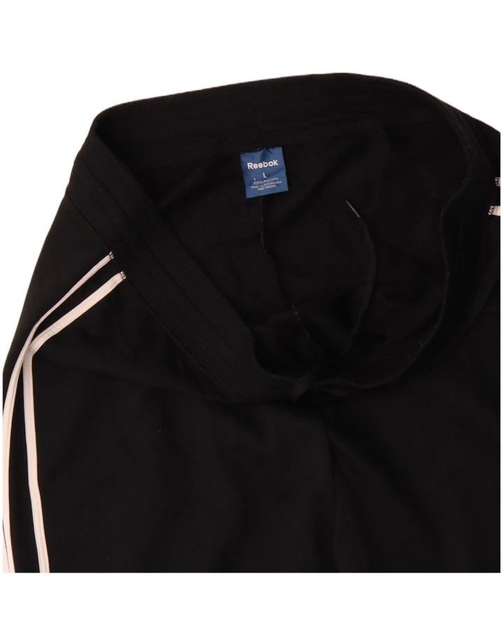 REEBOK Muške hlače za trenirku, velike crne poliesterske hlače