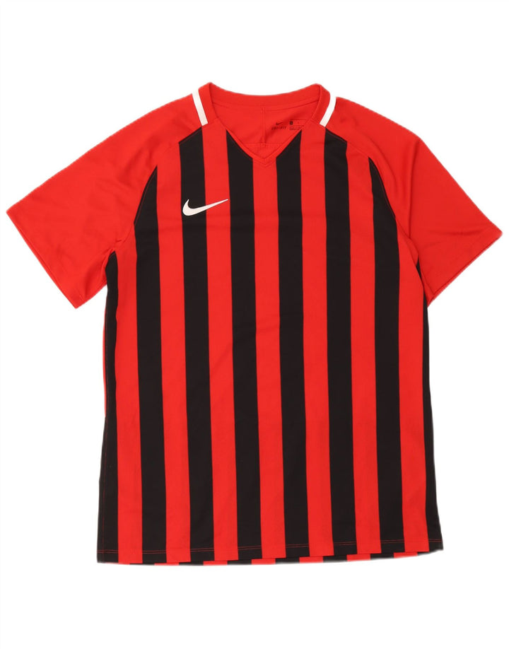 Nike Dri Fit majica kratkih rukava s velikim crvenim prugama od poliestera