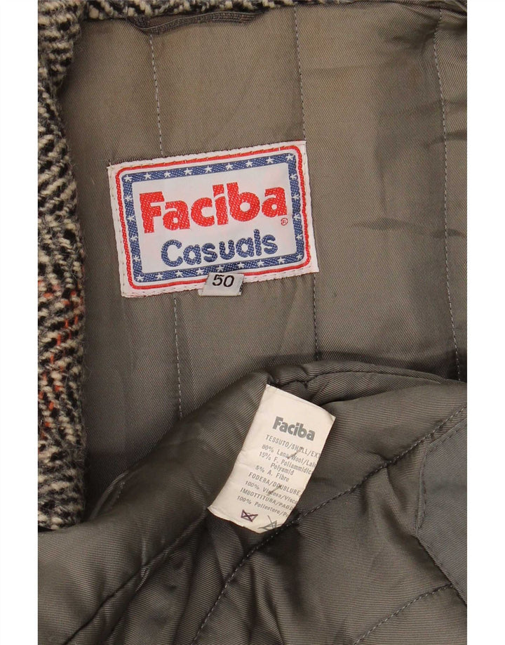 Faciba muška bomber jakna IT 50 Large Grey Check Wool