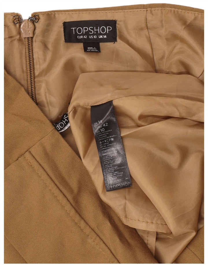 Topshop ženska mini suknja UK 14 velika W32 kaki poliester