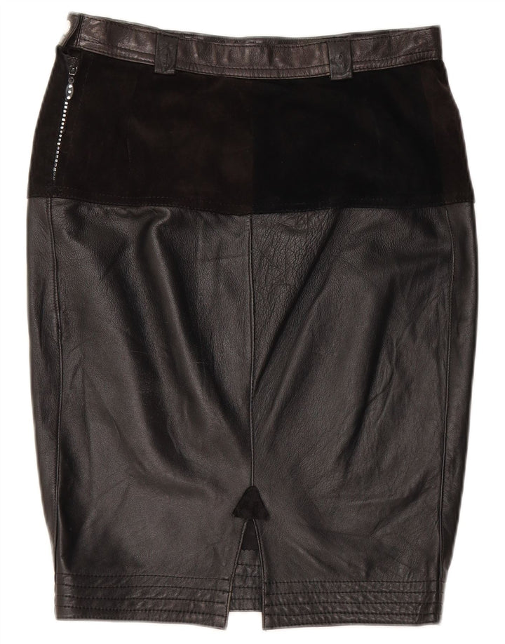 VINTAGE ženska kožna suknja srednje veličine W28 crna