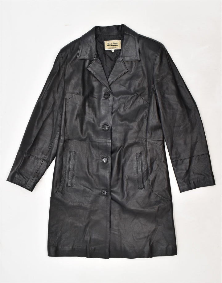 VINTAGE ženski kožni kaput IT 48 XL crna koža