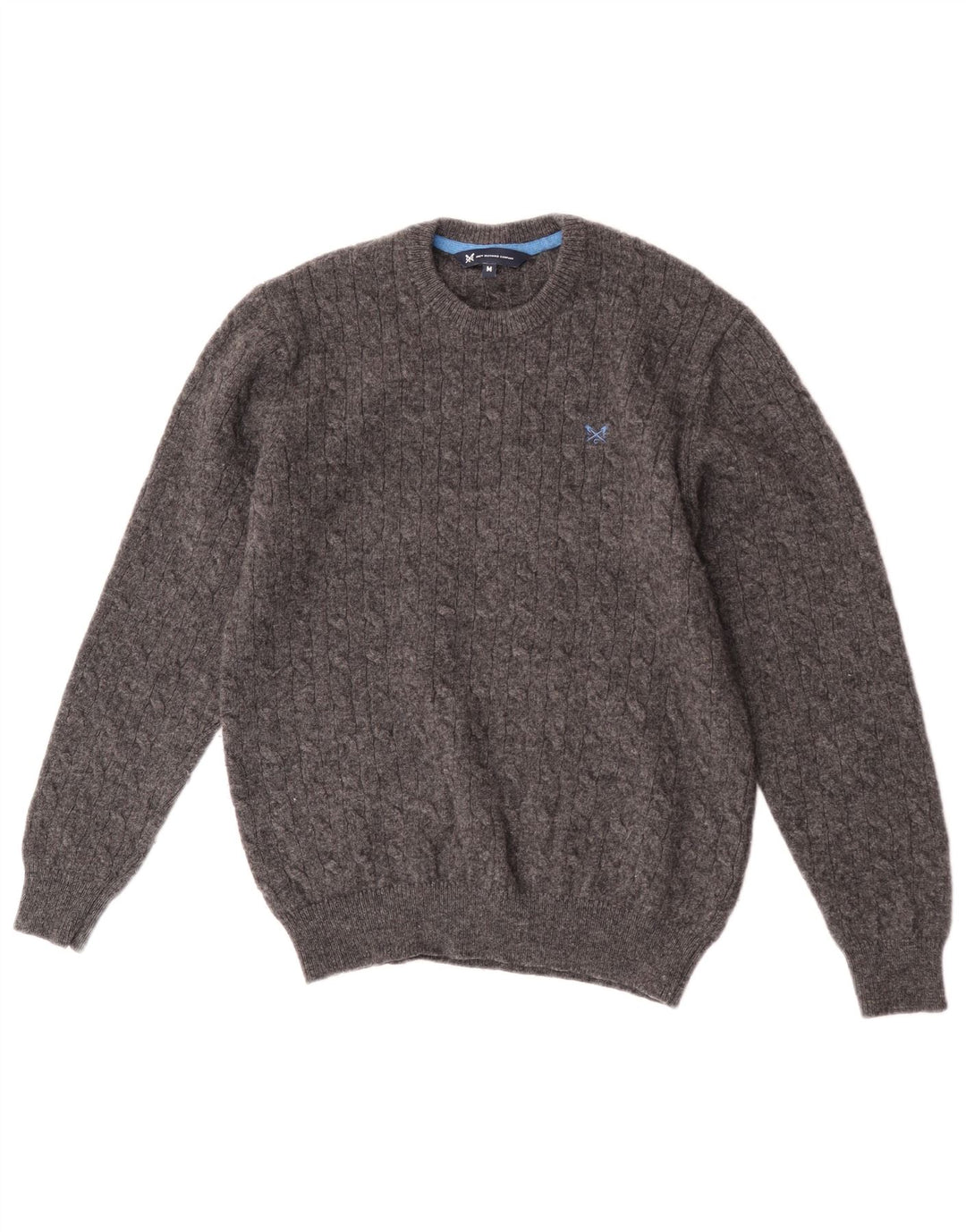 Crew Clothing Muški džemper s okruglim izrezom Srednje siva janjeća vuna