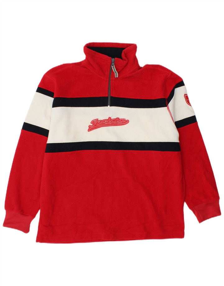 INVICTA muška džemperica od flisa s grafičkim zatvaračem i izrezom, mala crvena boja