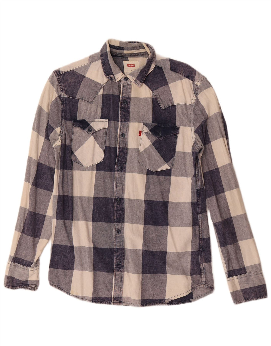 Levi's muška flanelska košulja mala tamnoplava karirana pamuk