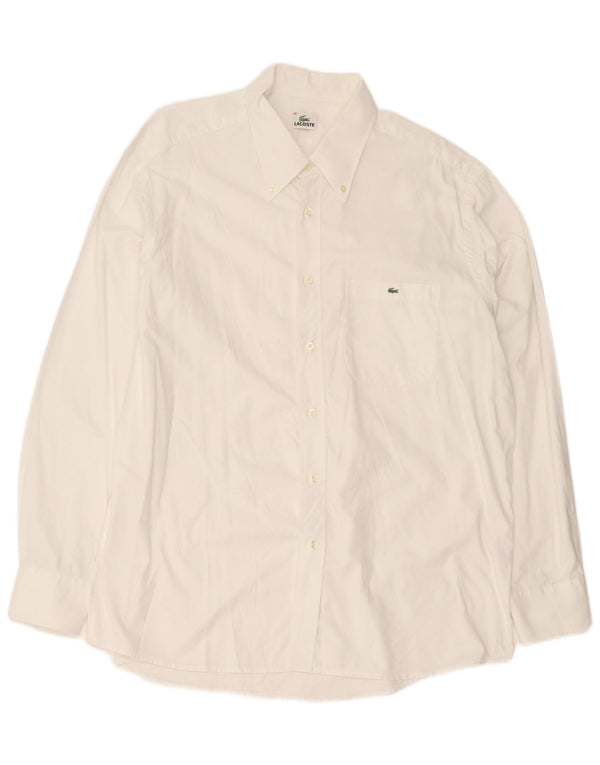 Lacoste Mens Regular Fit Shirt Size 46 2XL White Cotton