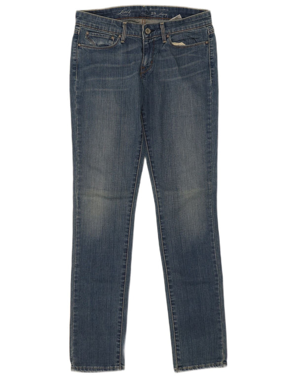 Levi's ženske uske traperice s blago zaobljenim rubovima W28 L31 plavi pamuk