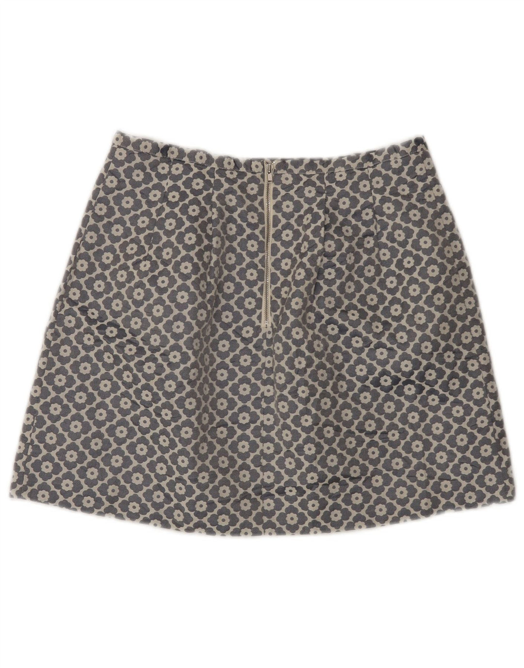 Oasis ženska mini suknja UK 10 mala W28 sivi cvjetni poliester