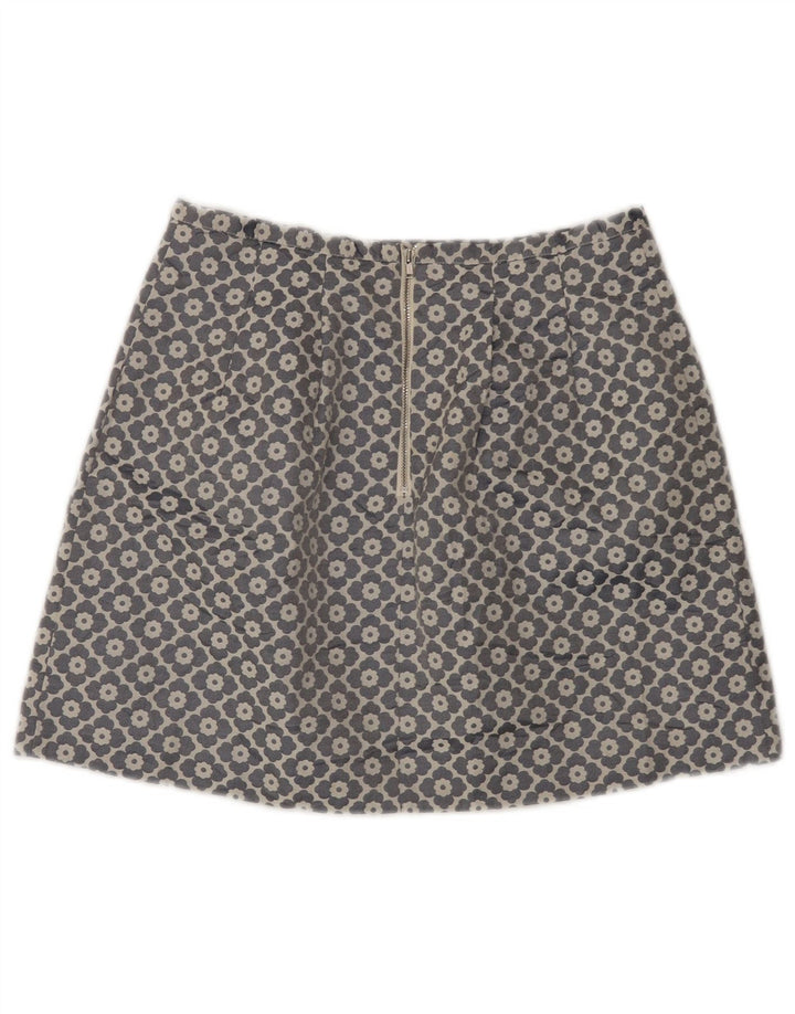 Oasis ženska mini suknja UK 10 mala W28 sivi cvjetni poliester