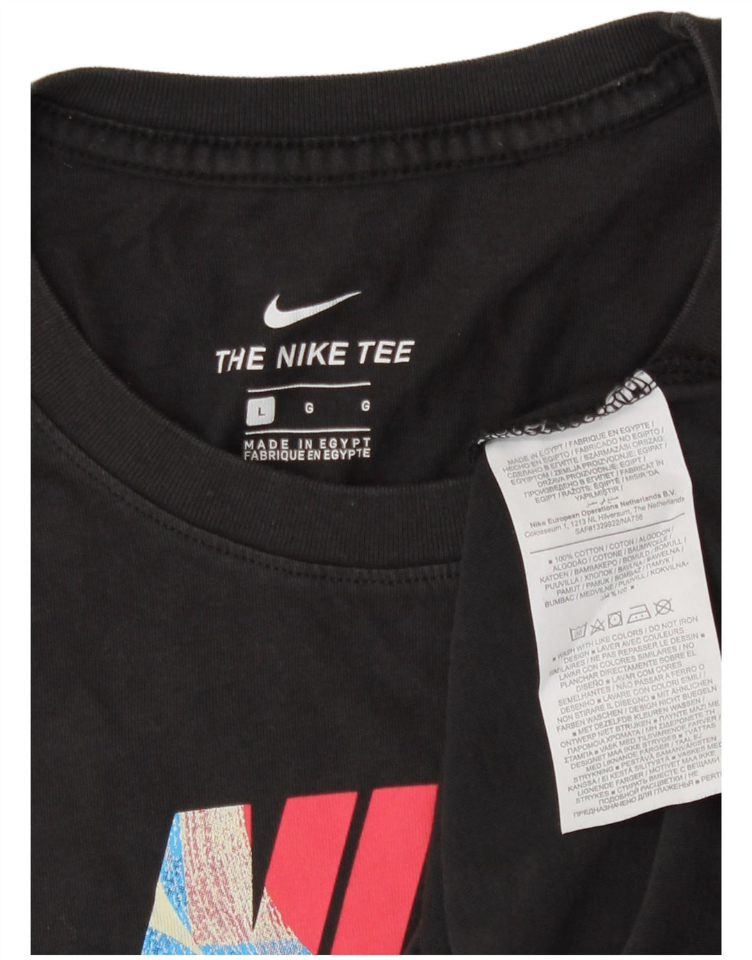 Velika crna pamučna majica Nike s grafičkim motivima